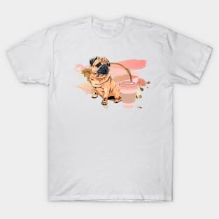 Cute pug and coffee T-Shirt